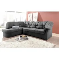 DOMO collection Ecksofa Papenburg, zeitlose Rückensteppung, elegante Armlehne, L-Form, mit Ottomane, wahlweise mit Bettfunktion