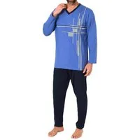 Normann Pyjama Normann Herren langarm Schlafanzug Pyjama mit eleganten Frontprint