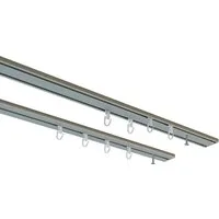OTTO home Gardinenschiene Tanbul, 2-läufig, Fixmaß, mit Bohren, verschraubt, Aluminium