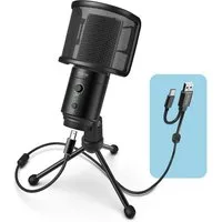 FIFINE Mikrofon USB Mikrofon Streaming mit Ständer Typ A/C Kondensator Mic