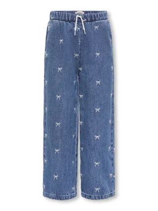 KIDS ONLY - KMGPIERCE WIDE BOW JEANS DNM YOK Medium Blue Denim - Gr. - 104