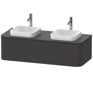 Duravit Happy D.2 Plus Konsolenwaschtischunterbau wandhängend Graphit Supermatt 1300x550x354 mm - HP HP4943B80800010