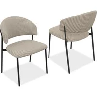 Jiexi Esszimmerstuhl Modernes Esszimmerstuhl-Set in Cord-Optik, bequem & stabil