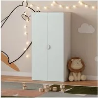 en.casa Kinderkleiderschrank »Sandnes« mit 2 Türen 123 x 60 x 40 cm Weiß/Mintgrün