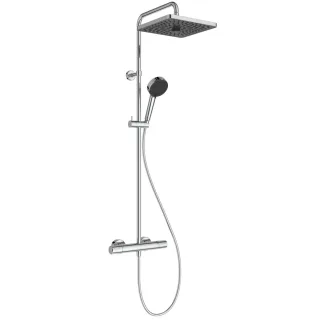 Ideal Standard Duschsystem Eco CTherm T25+ mit Thermostat 2-fach-Handbrause und eckiger 2-fach-Kopfb A8532AA
