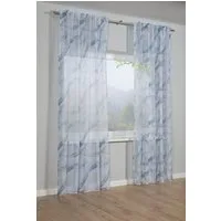 GARDINIA Gardine Schal mit Gardinenband Dolly Voile mit Druck (1 St), verdeckte Schlaufen, transparent, Stoff Dolly-Voile mit Druck