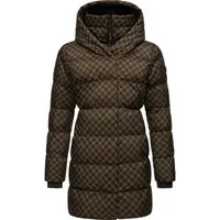 Ragwear Steppmantel Niara Print wasserdichter Mantel mit angesagtem Hahnentritt Muster