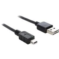 EASY-USB 2.0 Kabel, USB-A Stecker > Mini USB-B Stecker schwarz, 3 Meter, USB-A Stecker beidseitig verwendbar