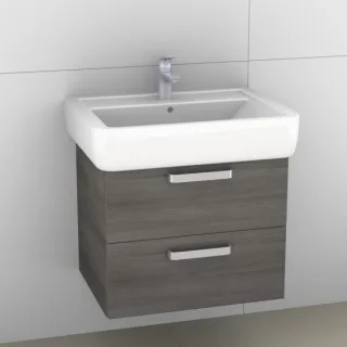 Artiqua 413 Waschtischunterschrank für Renova Plan 222265, 222268 Graphit Struktur quer, 413-WU2L-K5 413-WU2L-K59-7098-401
