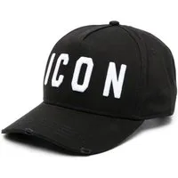 Dsquared2 Baseball Cap Icon Kappe Basebalkappe Trucker Mütze Verstellbarer Riemen, dezente Destroyed-Effekte, Gebogener Schirm