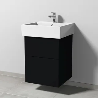 Sanipa 3way Waschtischunterbau zu Duravit Vero Air Waschtisch mit 2 Auszügen, Schwarz-Matt SF43108