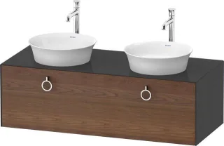Duravit White Tulip Konsolenwaschtischunterbau wandhängend Amerikanischer Nussbaum & Graphit Matt & WT4983B77H1