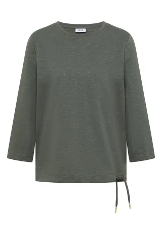 CECIL - 3/4-Arm Shirt mit Rundhals in Unifarbe dried olive green - Gr. - L