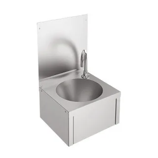 KWC Aquarotter Einzelwaschtisch, ANIMA, Edelstahl, 305x501x268 mm, Kniebetätigung, 2000101028 2000101028