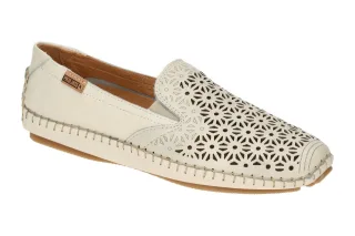 Pikolinos 578-4907 JEREZ Damen Slipper Wei? nata Echtleder bequem Gummi-Sohle