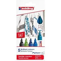 edding Marker edding 4500 Textilmarker, 2-3mm, 5er Set kalte Farben