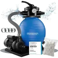 monzana Sandfilteranlage, Top Mount 7 Wege Ventil Vorfilter und 700g Filterbällen