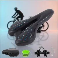 Mucola Fahrradsattel Ergonomischer Fahrradsattel Schwarz Blau Anti Rutsch Gel Belüftung (Stück, 1-tlg., Einzelartikel), Gelsattel