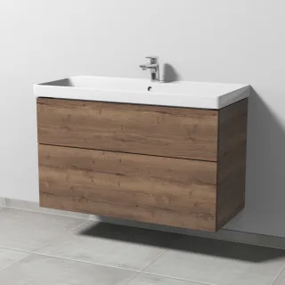 Sanipa 3way Waschtischunterbau zu Villeroy & Boch Avento Waschtisch mit 2 Auszügen, Eiche-Tabak SM62450