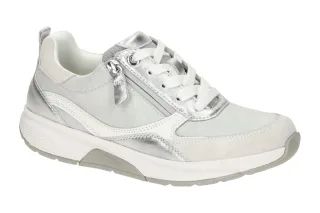 Gabor 86.877.62 Rollingshoft Damenschuhe in wei?/silber mit bequemen Schn?r-H...
