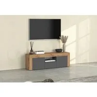 OTTO home Lowboard CHRONOS Breite 155 cm mit 2 Türen, 1 Schublade,1 offenes Fach (1 St), TV-Board, Sideboard niedrig, Grifflos mit Push to Open 'Made in Italy'