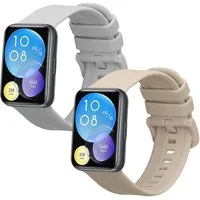 kwmobile 2x Uhrenarmband für Huawei Watch Fit 2 Armband Smartwatch, 2-tlg., Fitnesstracker Band Set aus TPU Silikon - Ersatzarmband Smartwatch