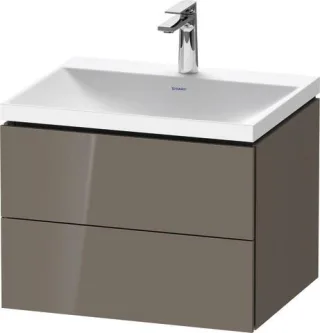 Duravit L-Cube c-shaped Set wandhängend Flanell Grau Hochglanz 600x480x480 mm - LC6950O89890000 LC6950O89890000