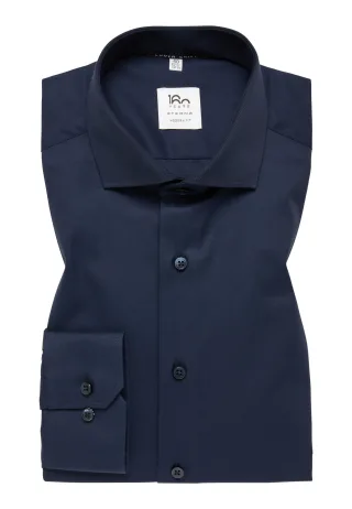 ETERNA - Cover Shirt Twill Langarm navy - Gr. - 39/Langarm - 65cm