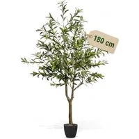 Kunstbaum Olivenbaum künstlich, Kunstpflanze, outdoor & indoor, Pflanze im Topf Olivenbaum, JELLE & JACOB, Höhe 180 cm, olive tree artificial 180 cm, Pflegleicht mit UV-Schutz