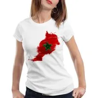 style3 T-Shirt Flagge Marokko Fußball Sport Morocco WM EM Fahne