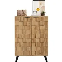 Refined Living Schuhschrank Moderner Sideboard mit 5 Fächern, Aufbewahrungsschrank (Maße 80,5 x 35 x 109,5 cm, mit Verstellbare Einlegeböden, Einzigartiges Design, Möbel für den Flur, 1-St., Stabil und langlebig, MODERNE GRIFFE) Große Stauraumkapazit