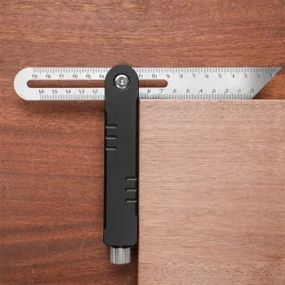 GANWEI Folding Adjustable Angle Ruler Portable Woodworking Measuring Ruler Metric Imperial Double-Sided Scale Tail Locki