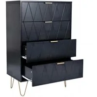 UEV Kommode mit 4 Schubladen, Sideboard für Schlafzimmer,Wohnzimmer (Mehrzweckschrank aus Holz, 60 x 34 x 91 cm), Aufbewahrungskommode, Schrank für Wohnzimmer,Schlafzimmer,Flur