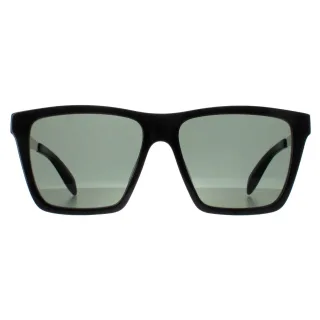 Alexander McQueen AM0352S 002 glÃ¤nzend schwarz und silber grÃ¼n grau Sonnenbrille