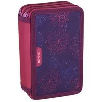 Spirit Federmäppchen SPIRIT Schüler Etui 28 teilig 3-Zipper Mäppchen ABS FLOWERS