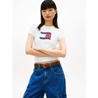 Tommy Jeans T-Shirt TJW SLIM WAVY FLAG TEE EXT mit Rundhalsausschnitt