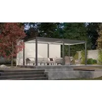 Gutroof Pergola "ELEGANCE AUTOMATIK" 3x6m, elektrisches Lamellendach + LED Beleuchtung, BxTxH: 600x309x256 cm, bioklimatisch, App-Steuerung