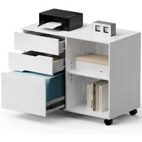 SURFOU Rollcontainer Schreibtisch Büromöbel Druckerschrank Büro Schrank, Schreibtisch Schrank auf Rollen Rollschrank Kommode mit Rollen