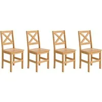 Home affaire 4-Fußstuhl Malmö (Set, 4 St), Holzstuhl Kiefer Massivholz naturfarbig, erhältich als 2er und 4er-Set
