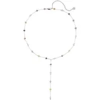 Hey Happiness Y-Kette mit bunten Perlen – Edelstahl Damen Halskette 18K vergoldet, verstellbarer Perlenkette Boho-Schmuck in Erdtönen für Alltag & Sommer