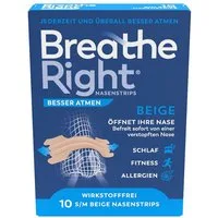 Besser Atmen Breathe Right® Nasenpflaster Nasenstrip beige (1x10St, 10 St), öffnen die Nase für ein leichteres Atmen
