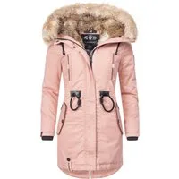 Navahoo Wintermantel Bombii stylischer Damen Winterparka mit Kunstfell-Kapuze