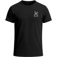 Neverless Print-Shirt Herren T-Shirt Baumwolle mit Logopront Teddy Bär Polygon Style Sommer mit Print