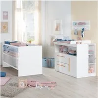 roba® Babymöbel-Set Lilo 2-teilig, höhenverstellbar & Schlupfsprossen - Wickelansatz variabel montierbar