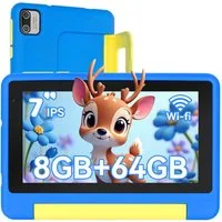 BUFO 7 Zoll 8(2+6)GB+64GB, Wi-Fi, Bluetooth, 1024 x 600 HD-Display, Kinder Tablet (7", 64 GB, Android, WiFi, Dual-Kamera, Kindersicherung, Augenschonendes IPS)