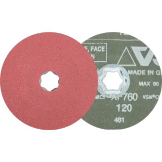 PFERD TOOLS COMBICLICK Keramikkorn Fiberscheibe für hohen Abtrag auf Stahl - 64192012