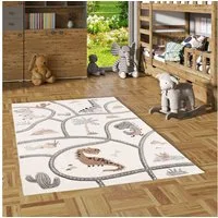 Pergamon Kinderteppich Kinder Teppich Maui Kids Dino Straßenteppich, Rechteckig, Höhe: 13 mm