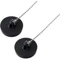 FOUORTUNATE-BEE Waschbeckenstöpsel 2 Universal-Waschbeckenstopfen mit Kette für Bad und Küche, (2 St), Abflussstopfen für Waschbecken, Spüle und Badewanne