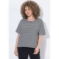 Ulla Popken T-Shirt T-Shirt Ringel Oversized Rundhals Halbarm