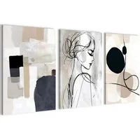 Novart Wandbild Wandbilder Boho Wohnzimmer Schlafzimmer Landhaus Deko, Frau